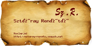 Sztáray Renátó névjegykártya